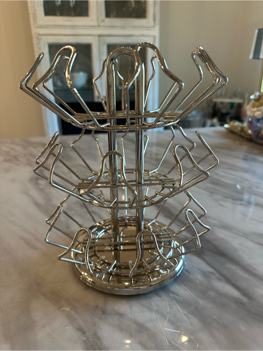 Coffee Pod Carousel Holder - Holds 24 pods - silver finish